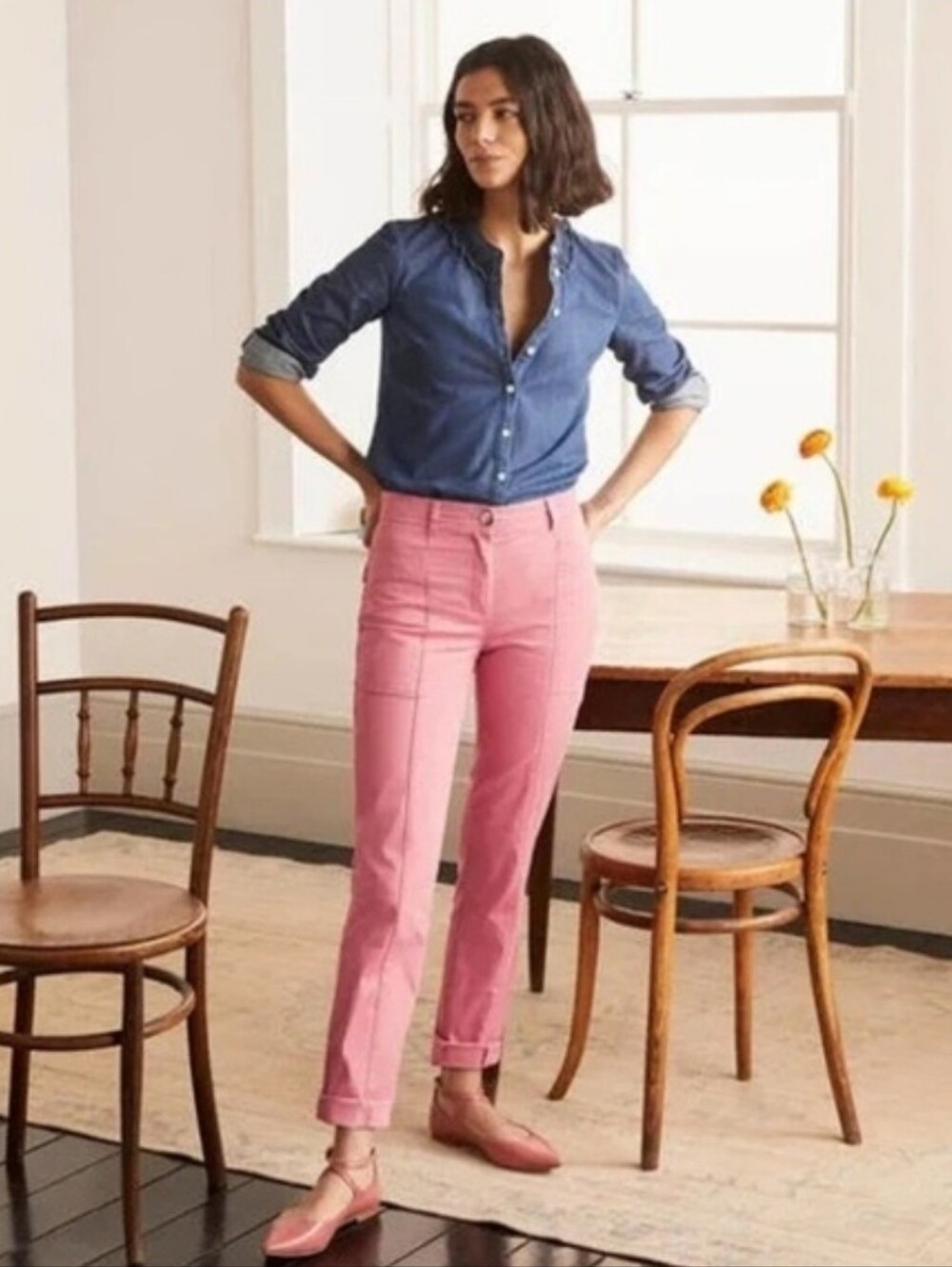 Boden Abingdon Trouser Chino Pants Dusty Red Pink US 6R Cotton Stretch